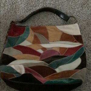 Lucky Brand Red and Brown Shoulder Bag